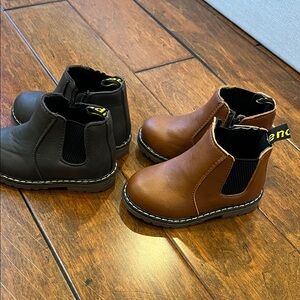 Kids boots grey size 22 (6.5) and 23 brown (7.5)